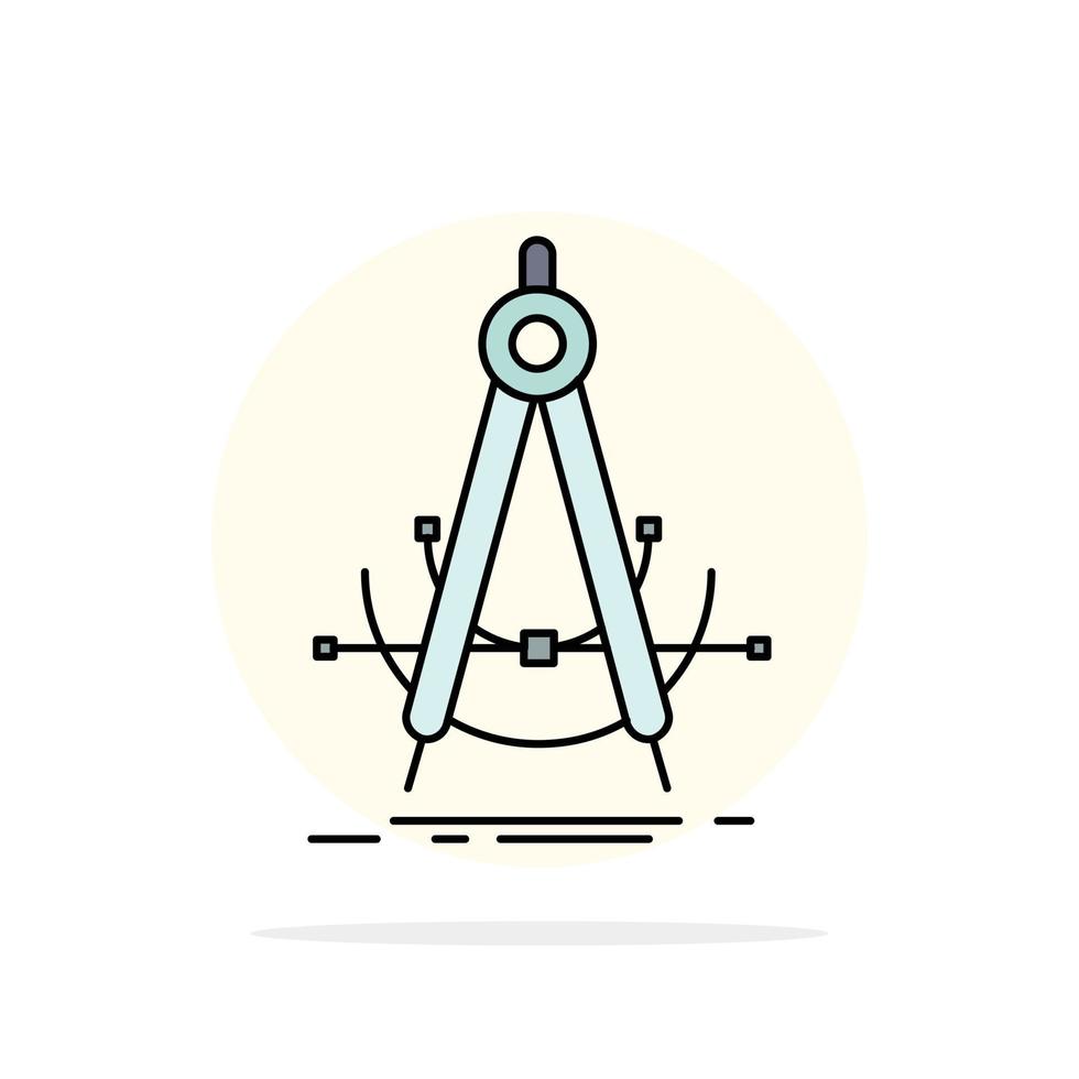 Precision accure geometry compass measurement Flat Color Icon Vector