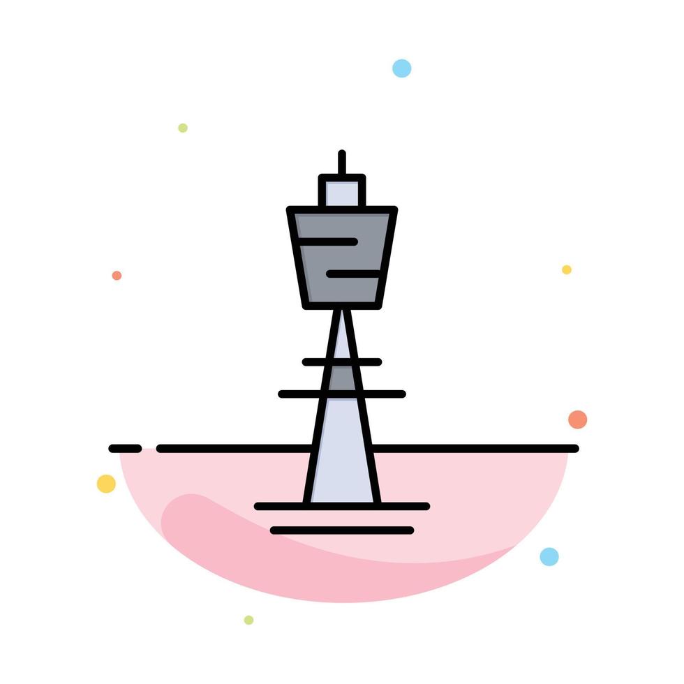 Australia Australian Building Sydney Tower TV Tower Abstract Flat Color Icon Template vector