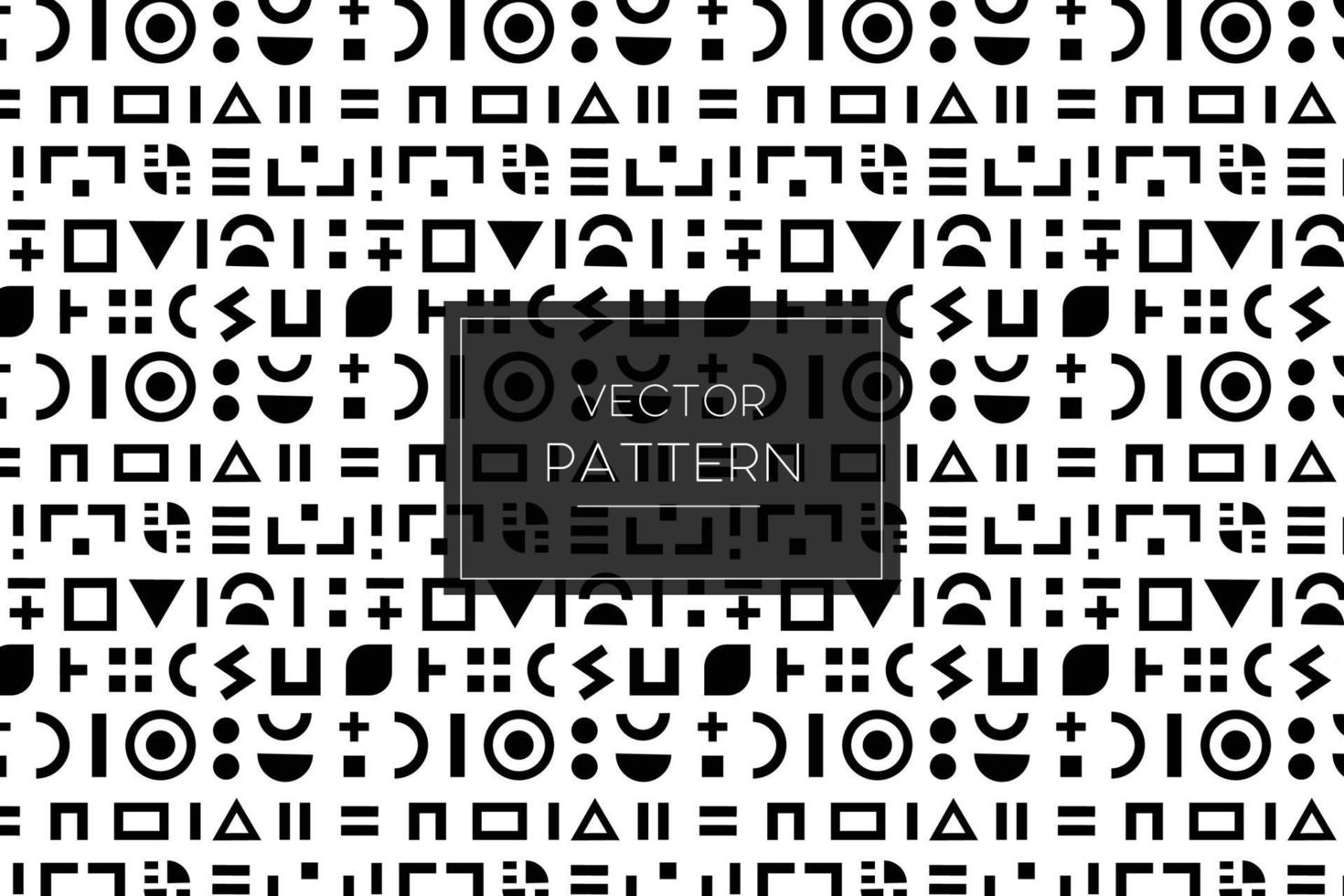 Geometric black shapes tribal style seamless repeat pattern on a white background vector