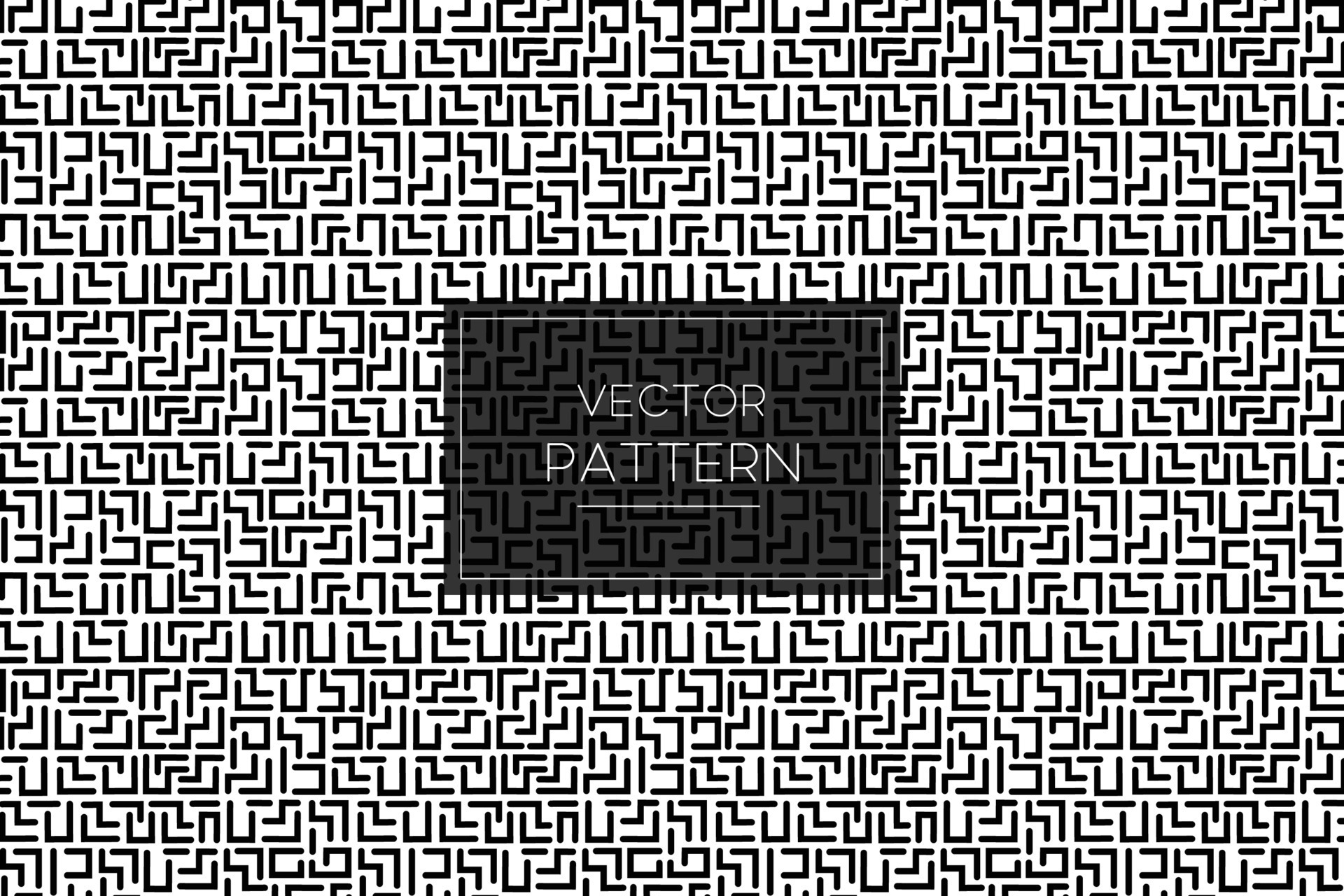 Black line shapes labyrinth maze game design seamless vector pattern in