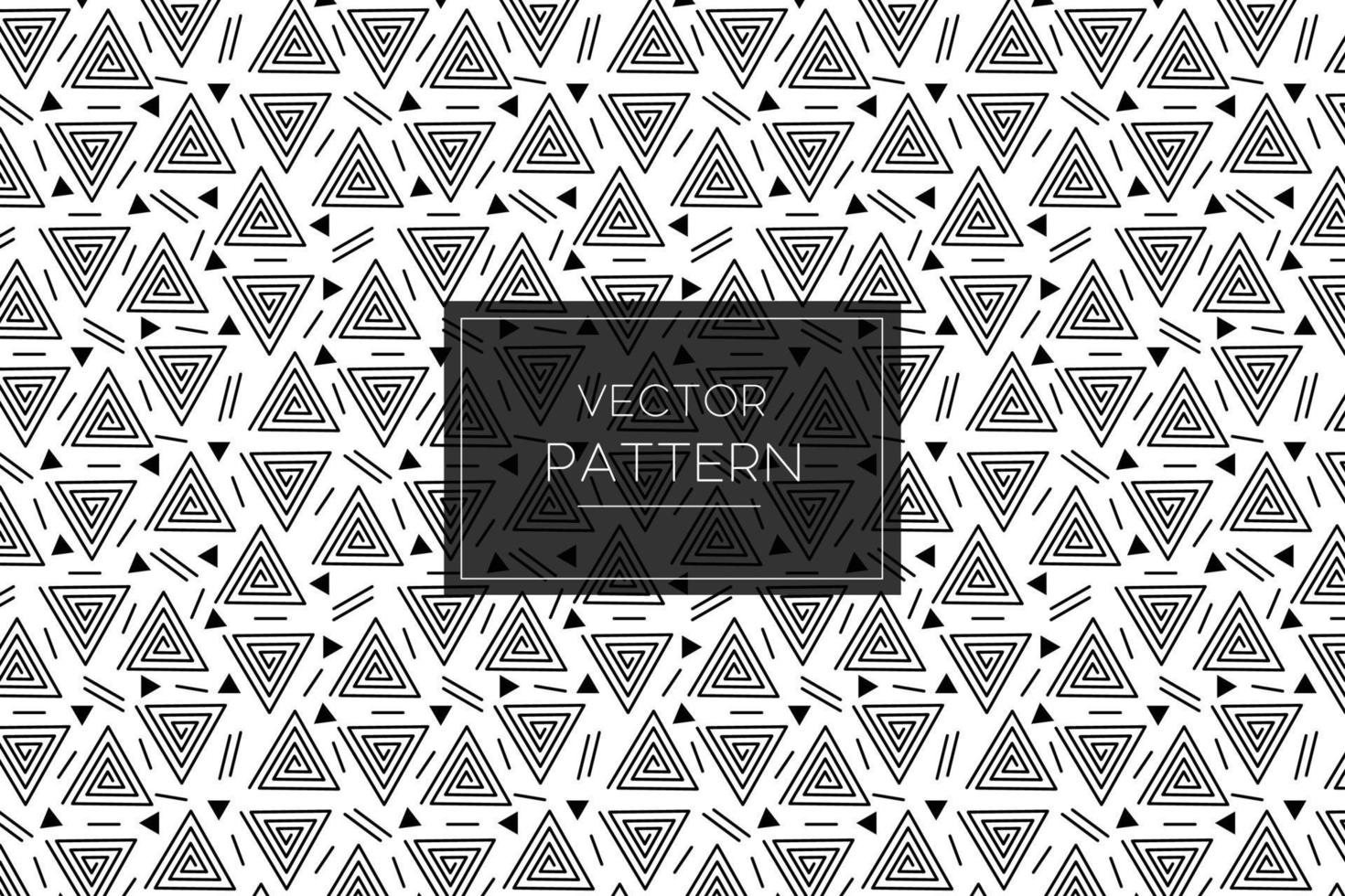 Geometric triangle black lines tribal style seamless repeat pattern on a white background vector