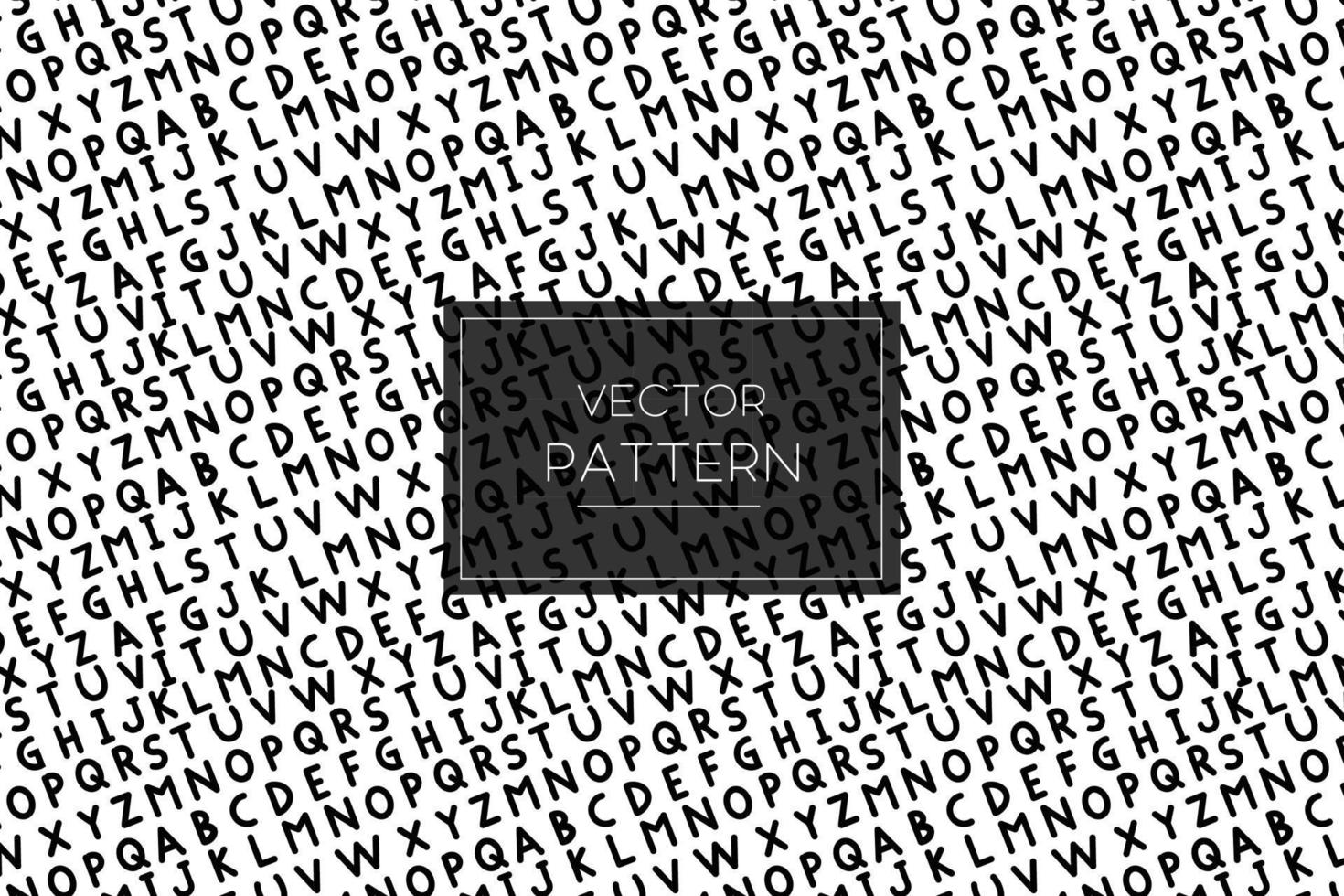 Alphabet letters in black and white slanting seamless vector pattern
