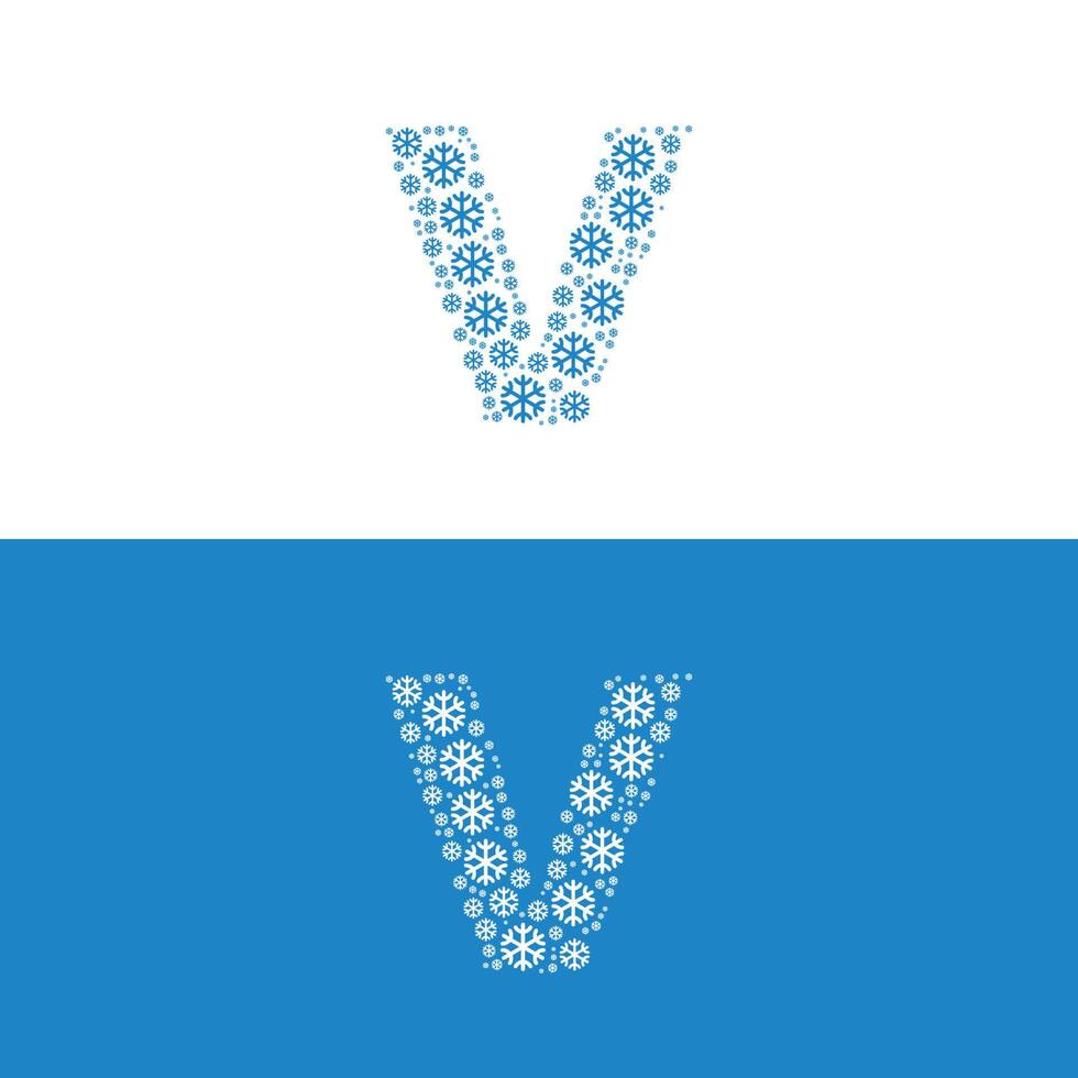 logotipo de la letra a del frío de la nieve vector