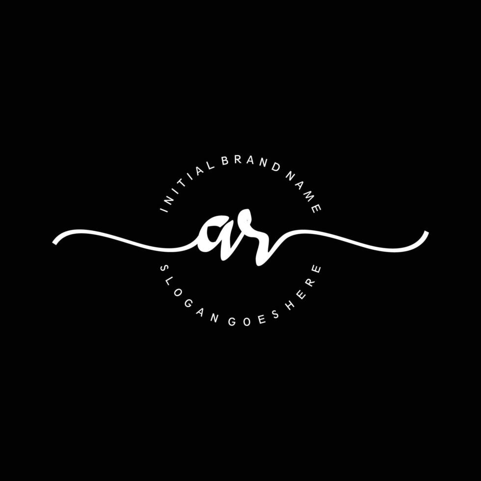 Initial AR handwriting logo template vector