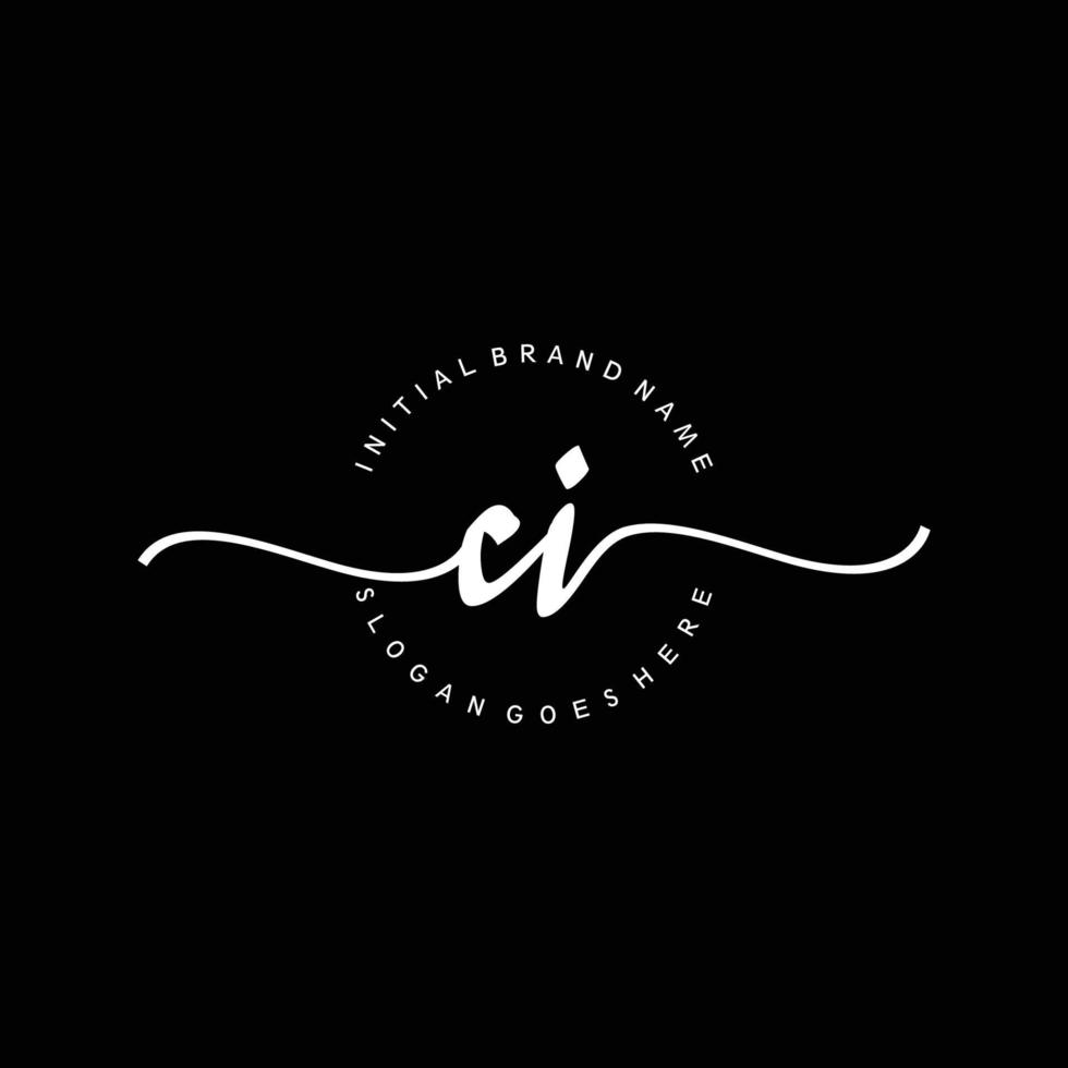 Initial CI handwriting logo template vector