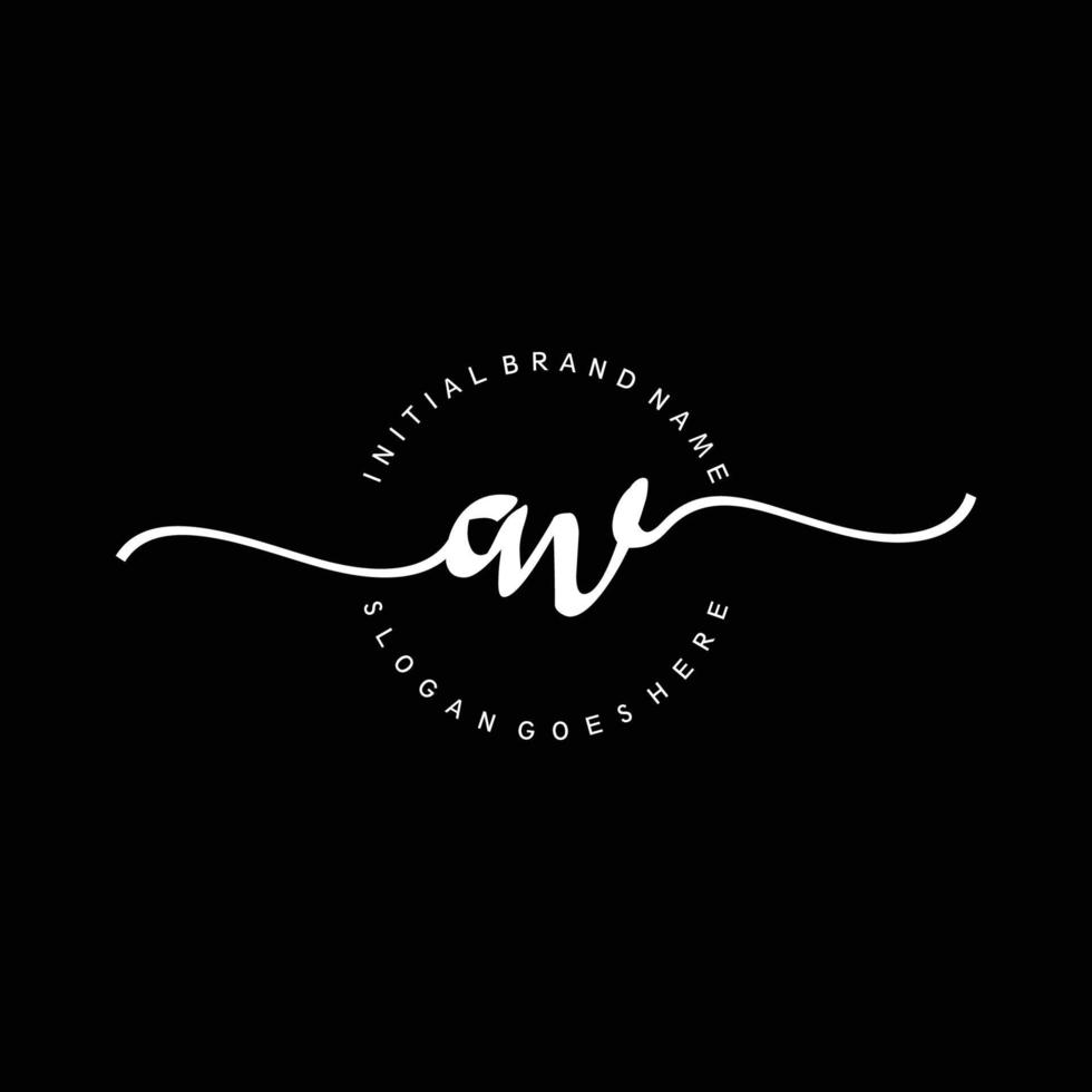 Initial AV handwriting logo template vector