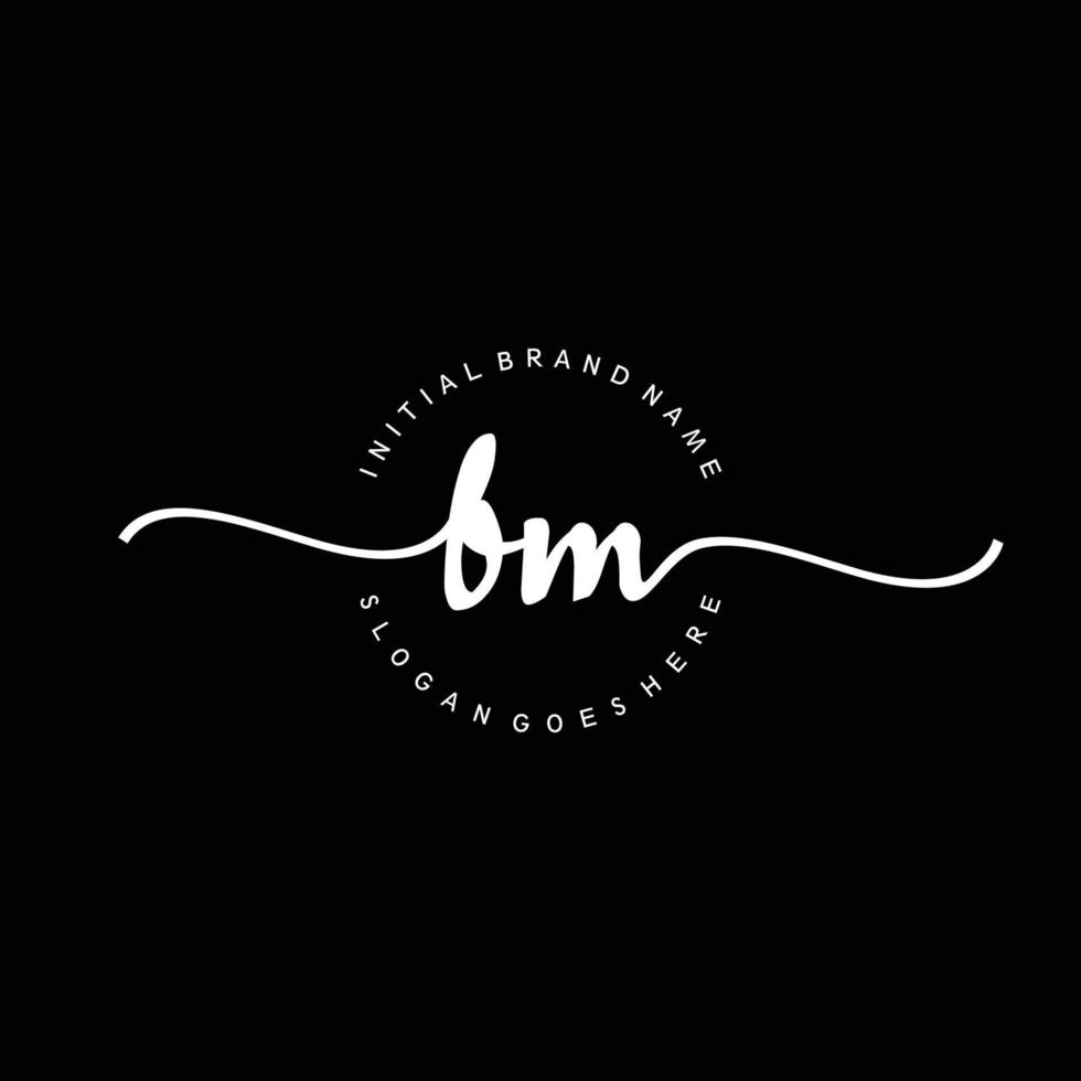 Initial BM handwriting logo template vector