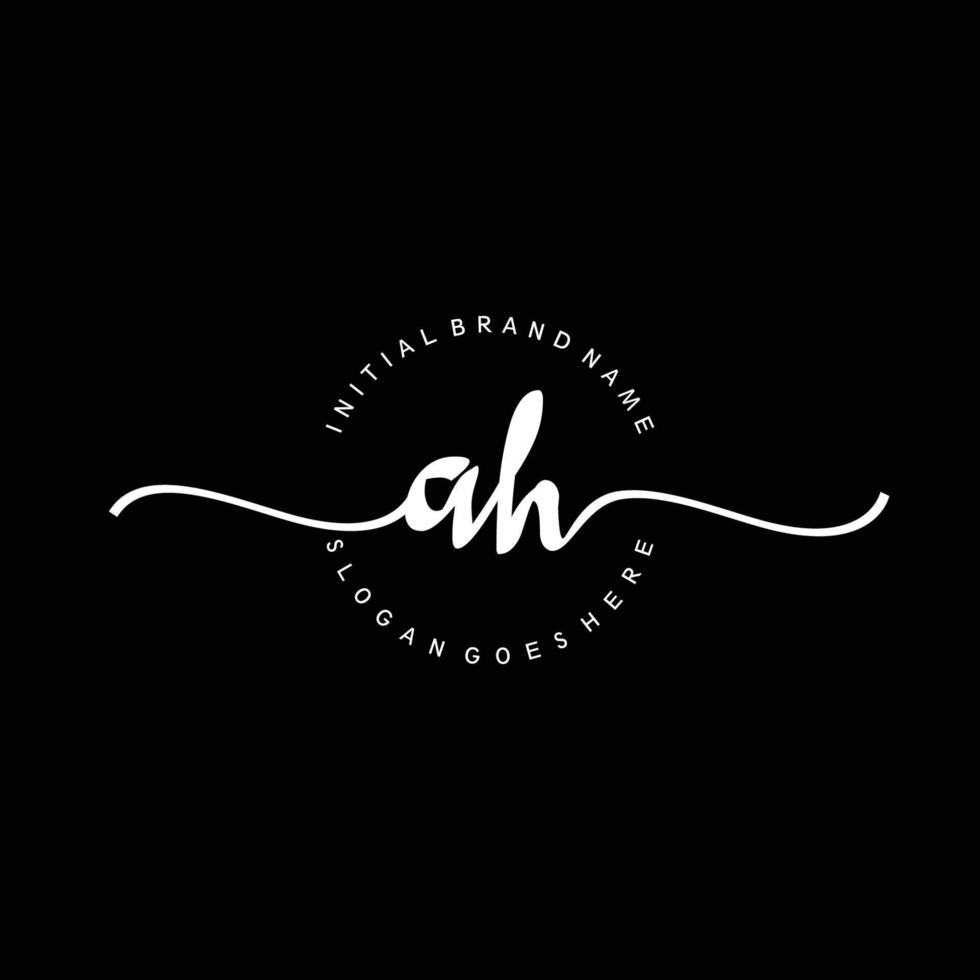 Initial AH handwriting logo template vector