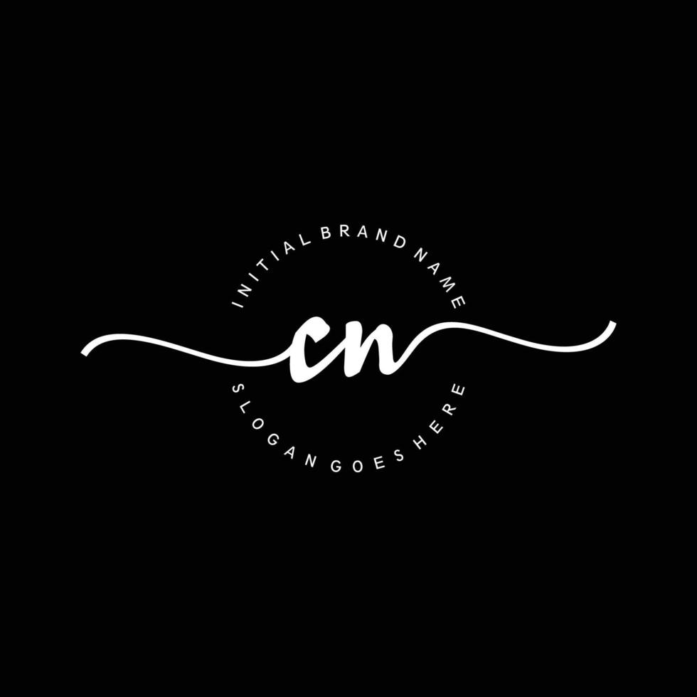 Initial CN handwriting logo template vector