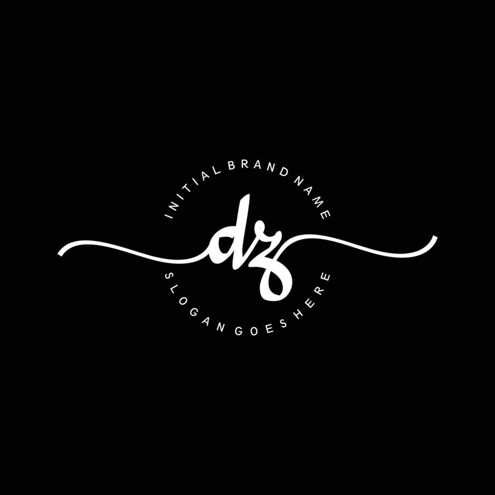 Initial DZ handwriting logo template vector