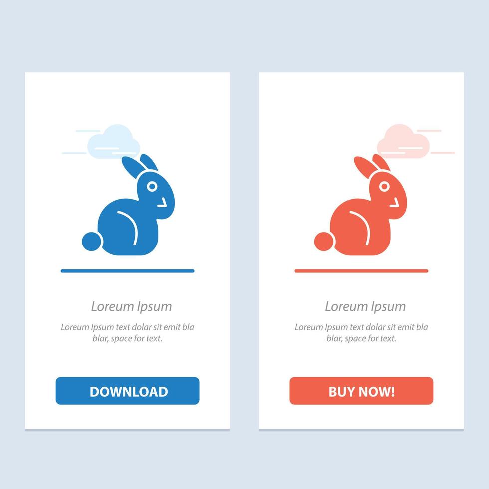 Bunny Easter Rabbit  Blue and Red Download and Buy Now web Widget Card Template vector
