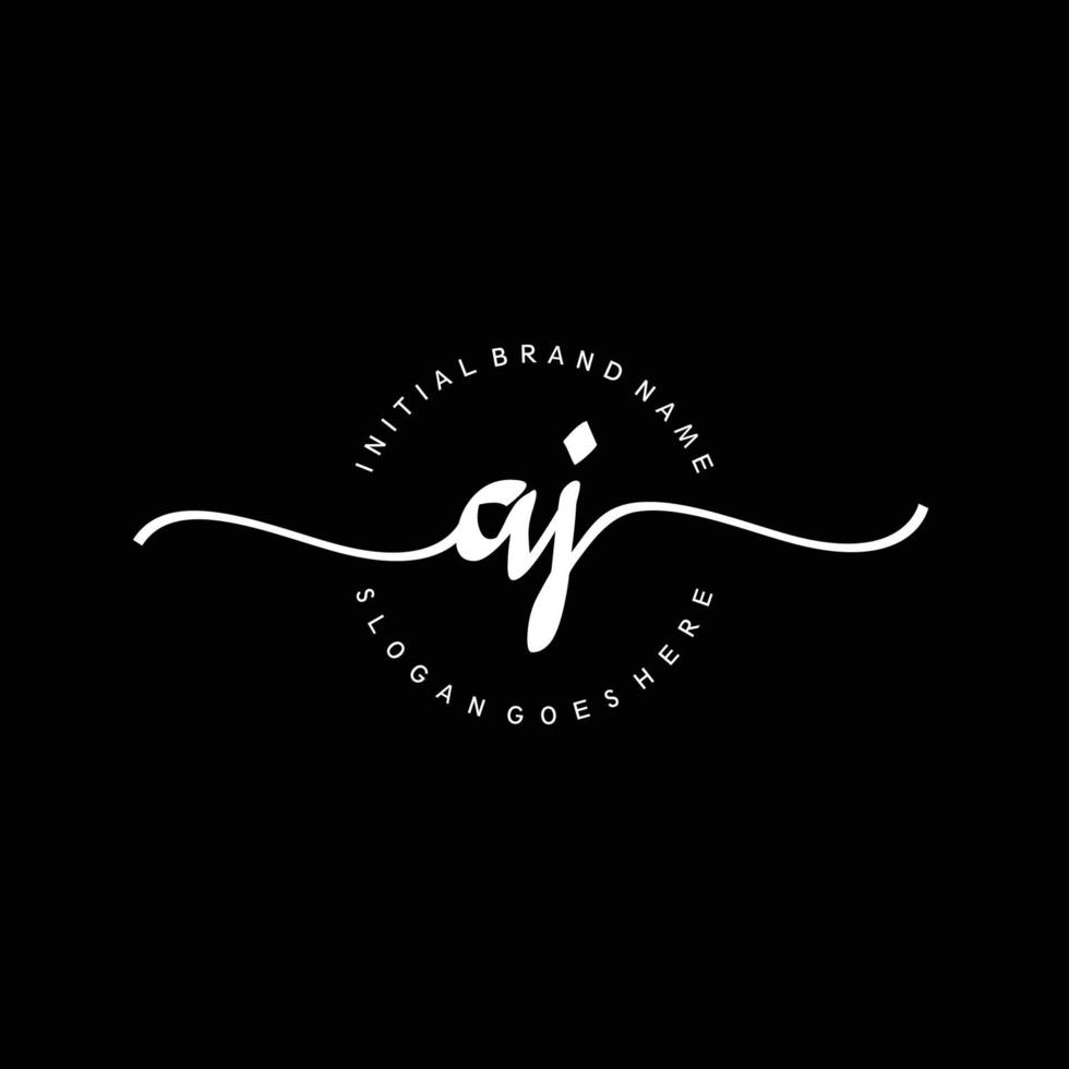 Initial AJ handwriting logo template vector