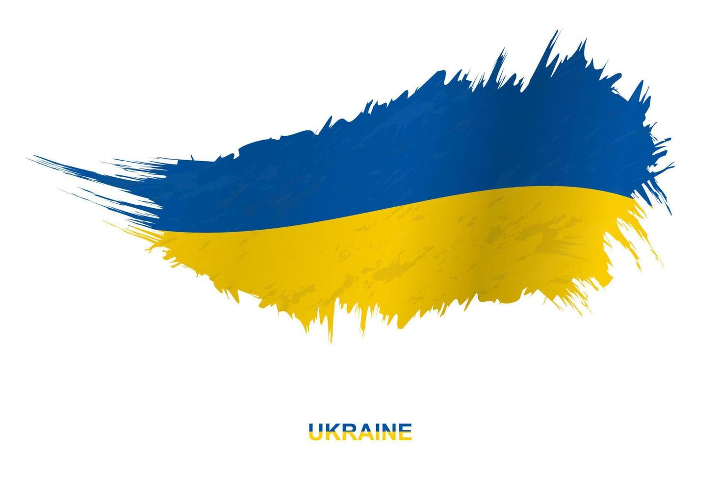 Flag of Ukraine in grunge style with waving effect. vector