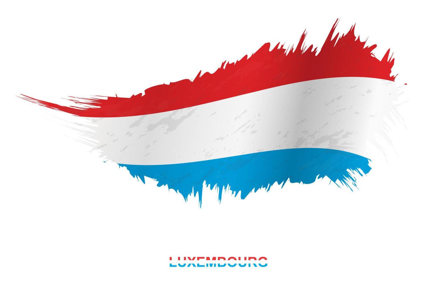 Flag of Luxembourg in grunge style with waving effect. vector