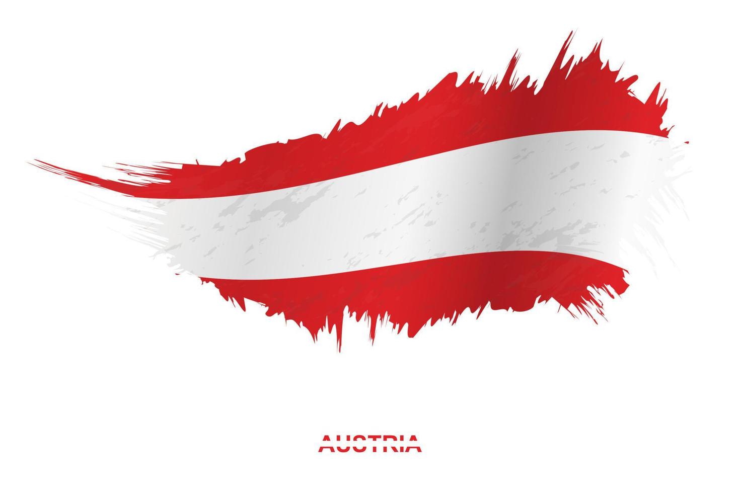 bandera de austria en estilo grunge con efecto ondulante. vector