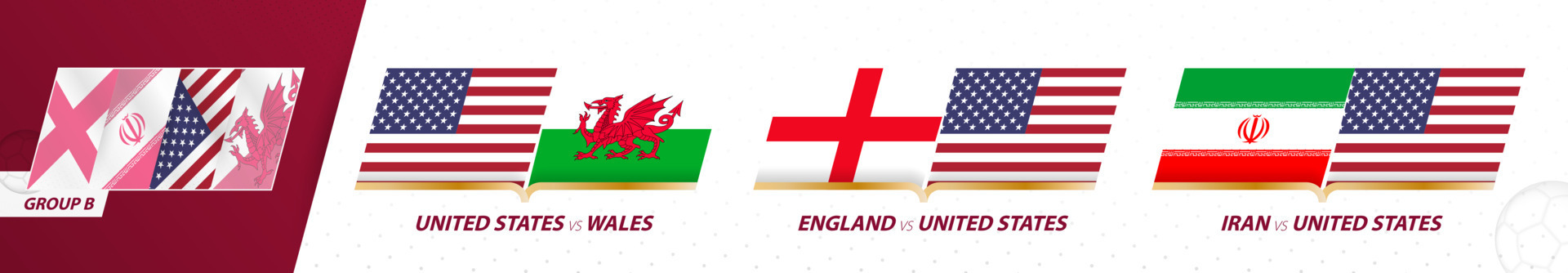 USA football team games in group B of International football tournament