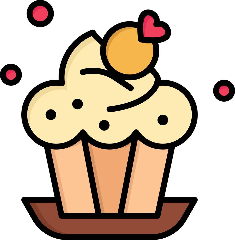 Bakery Cake Cup Dessert  Flat Color Icon Vector icon banner Template