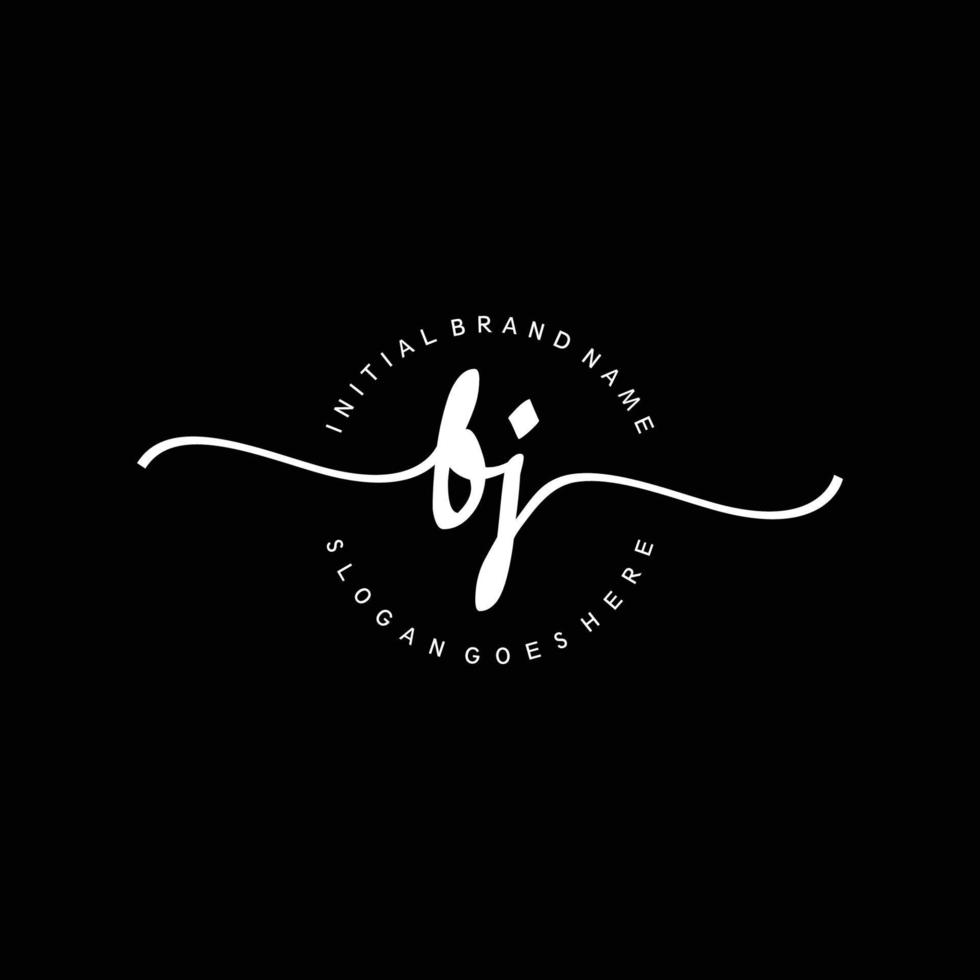 Initial BJ handwriting logo template vector