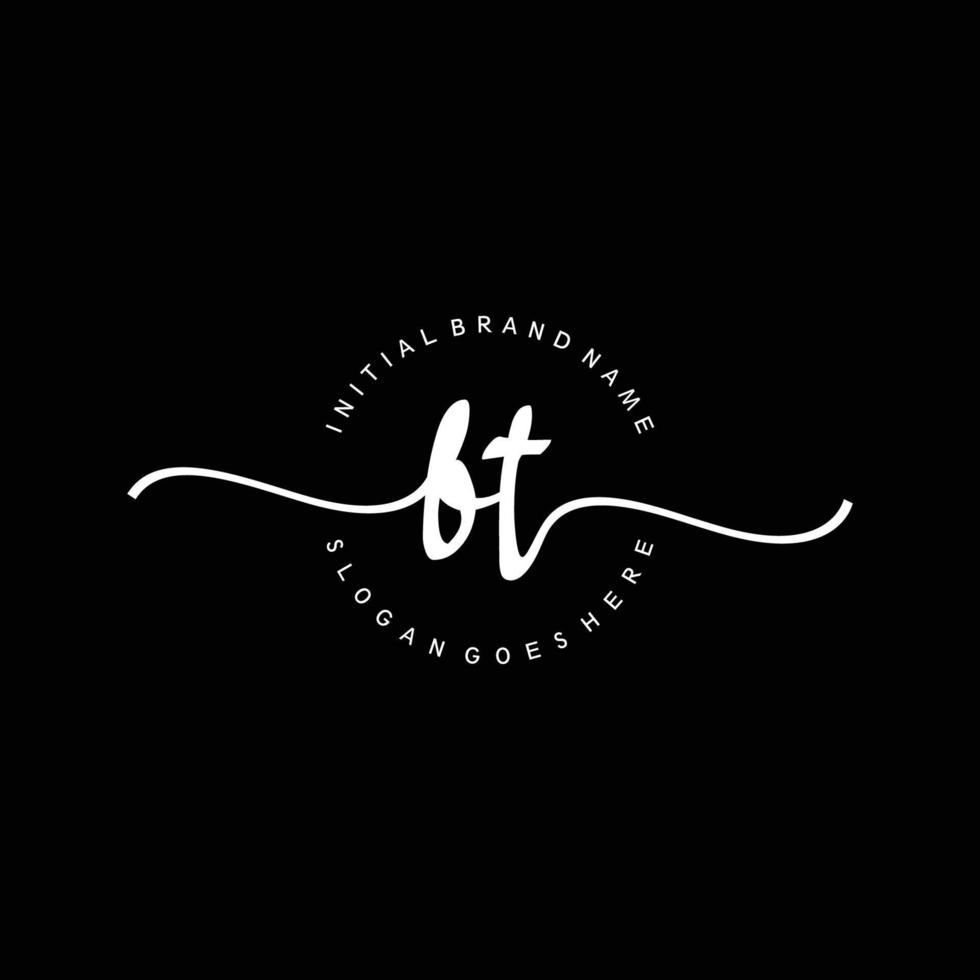 Initial BT handwriting logo template vector