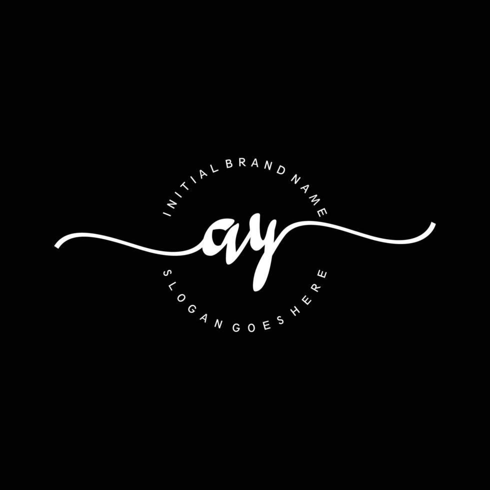 Initial AY handwriting logo template vector 13194095 Vector Art at Vecteezy