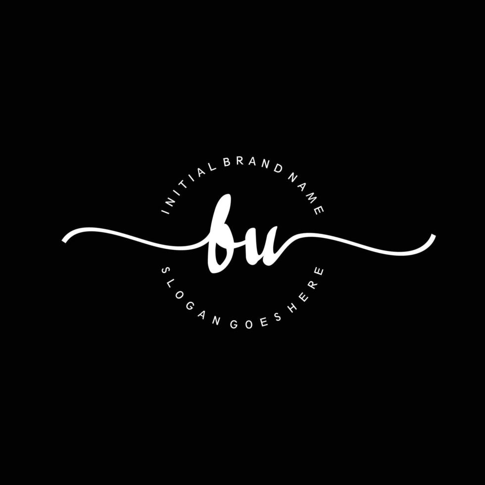 Initial BU handwriting logo template vector