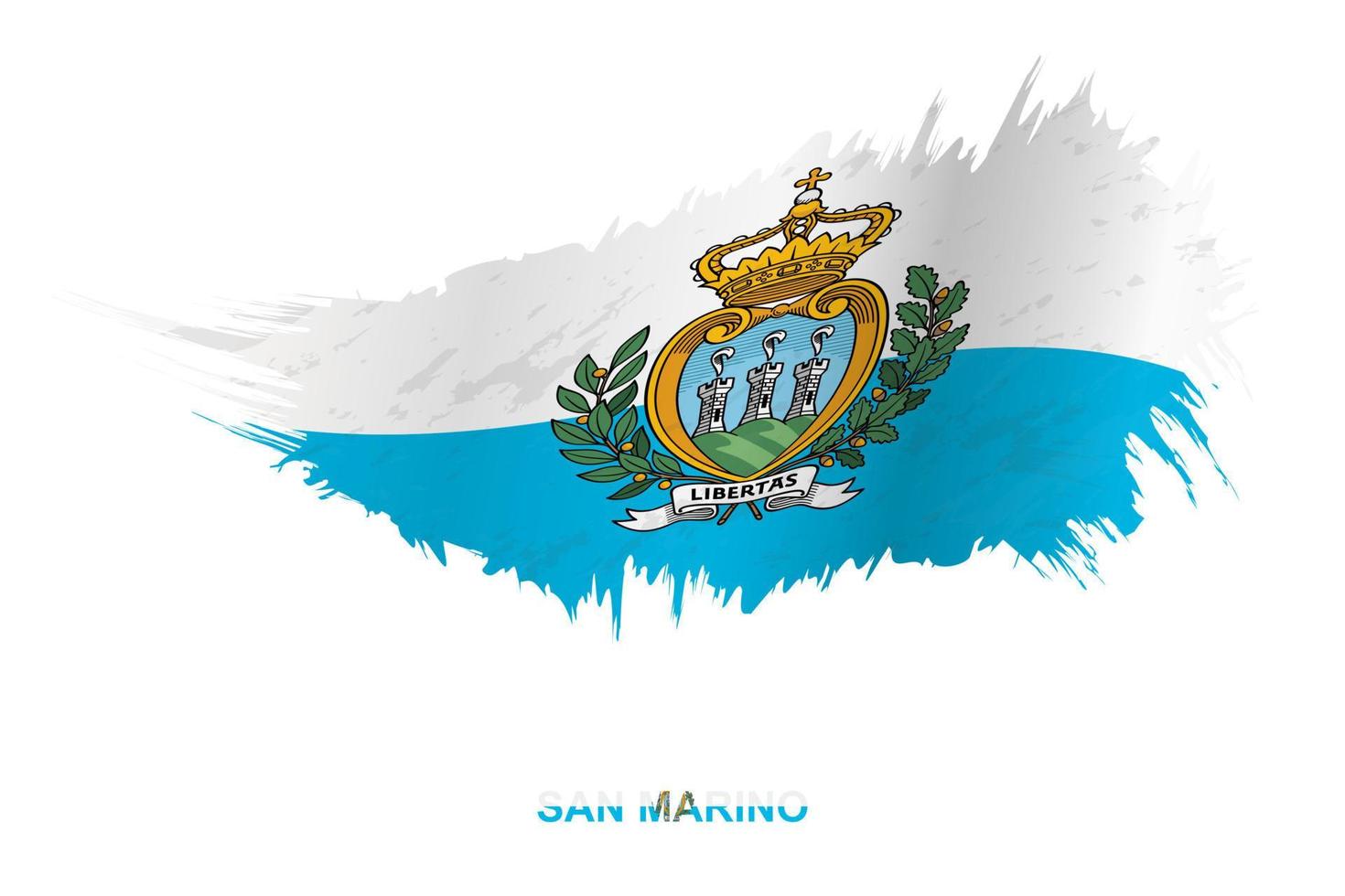 Flag of San Marino in grunge style with waving effect. vector