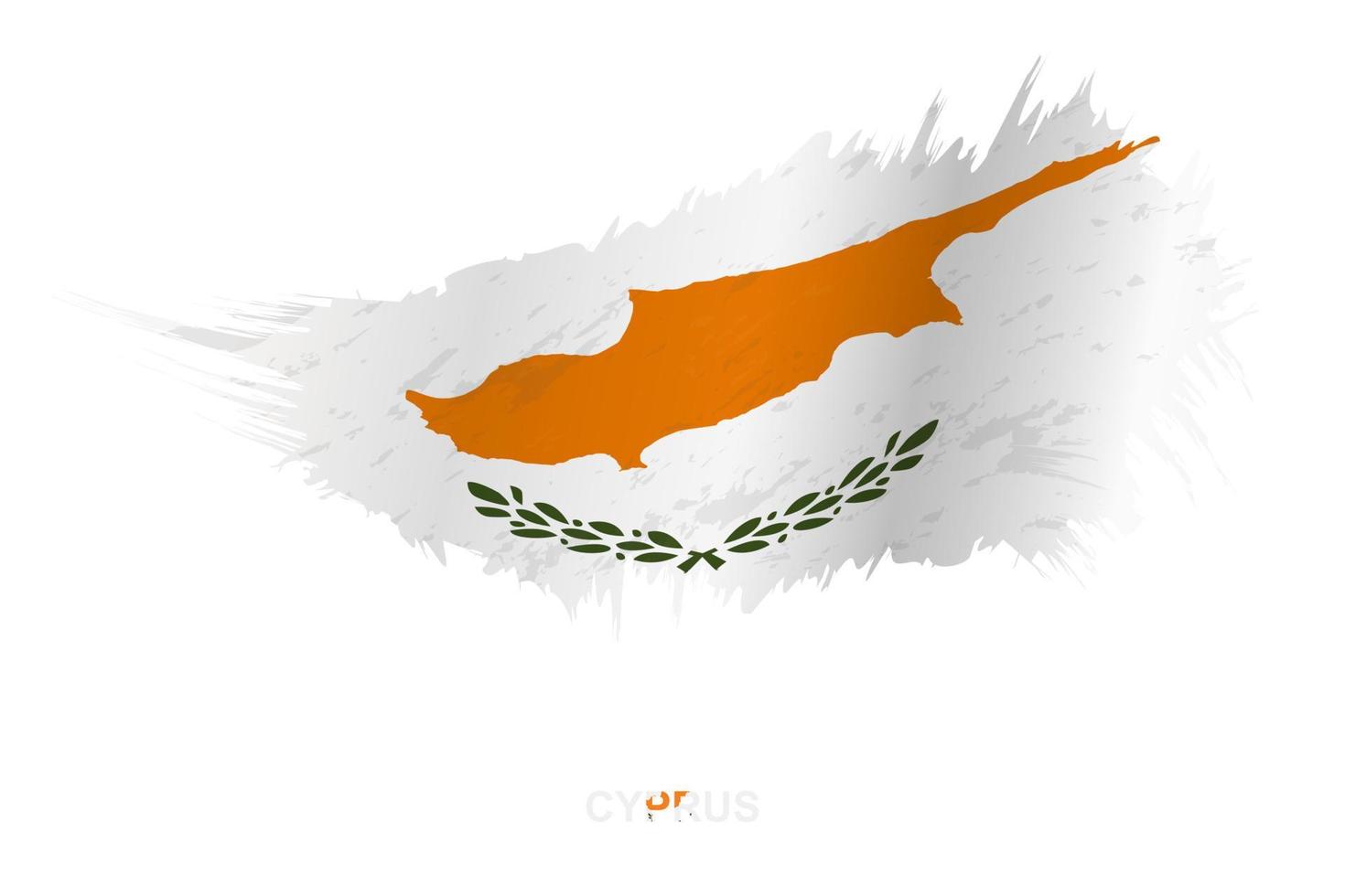 Flag of Cyprus in grunge style with waving effect. vector