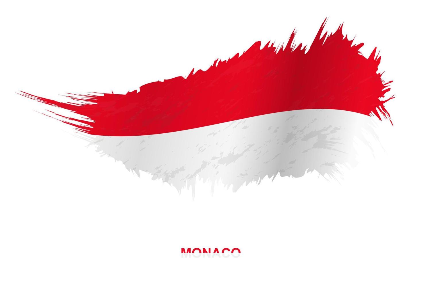 Flag of Monaco in grunge style with waving effect. vector