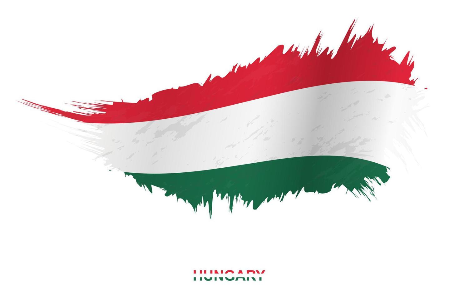 Flag of Hungary in grunge style with waving effect. vector