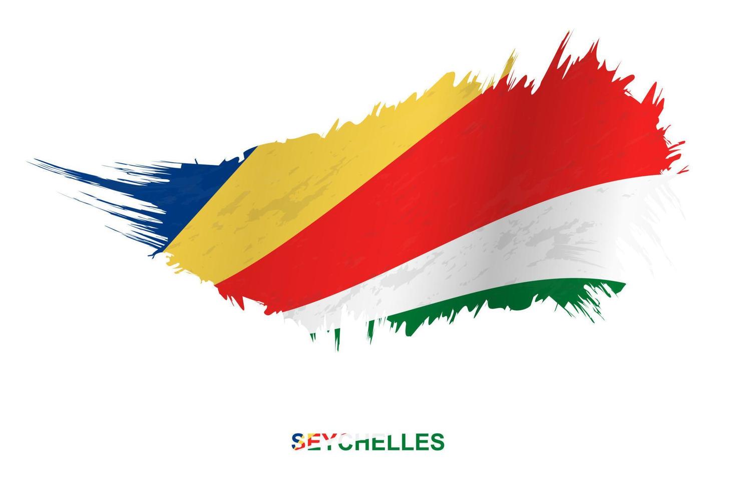 Flag of Seychelles in grunge style with waving effect. vector