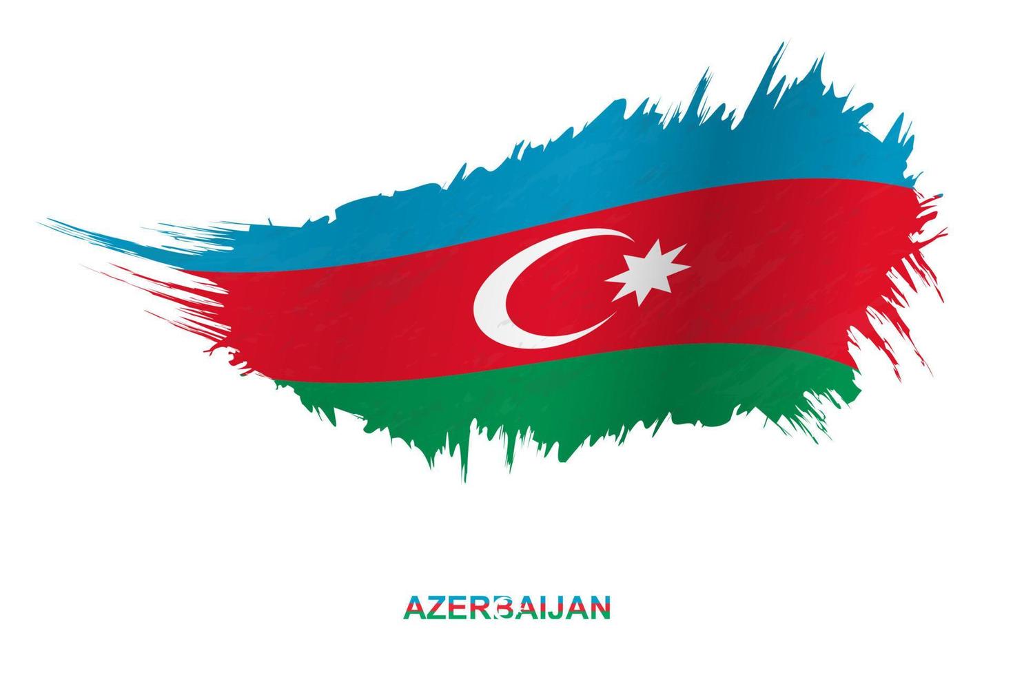 Flag of Azerbaijan in grunge style with waving effect. vector