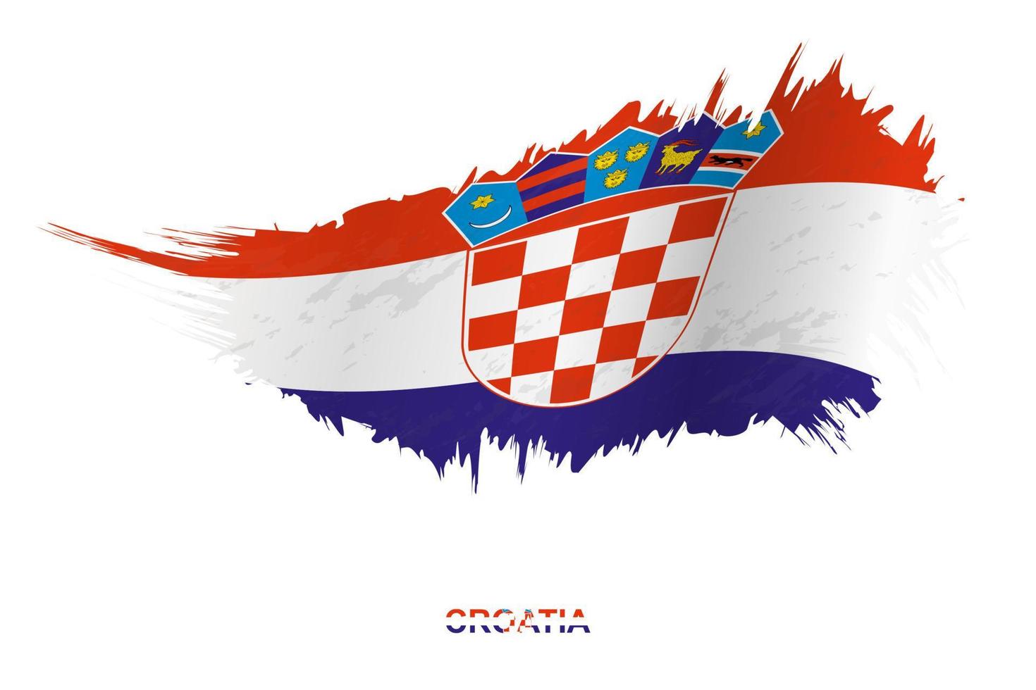 Flag of Croatia in grunge style with waving effect. vector