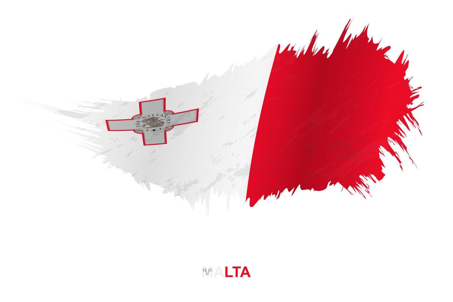 Flag of Malta in grunge style with waving effect. vector