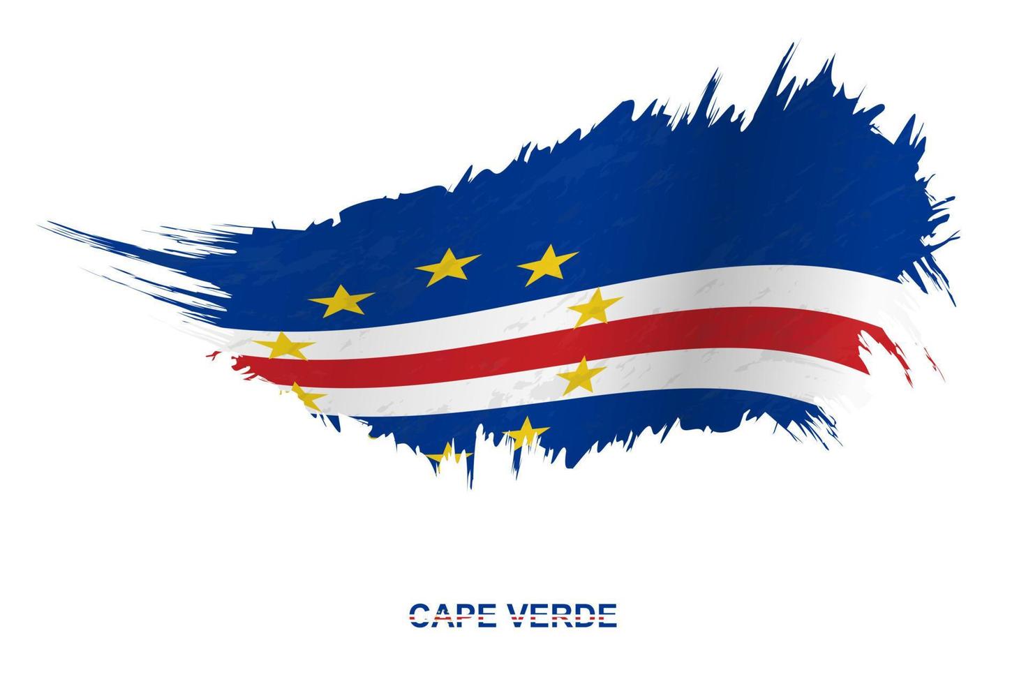 Flag of Cape Verde in grunge style with waving effect. vector