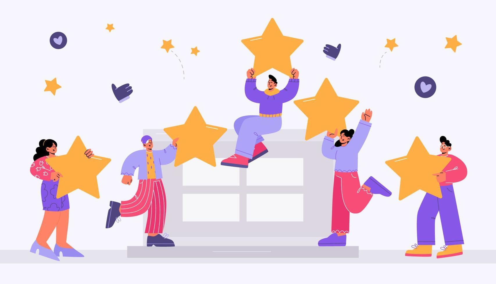 Customer feedback, online review concept vector