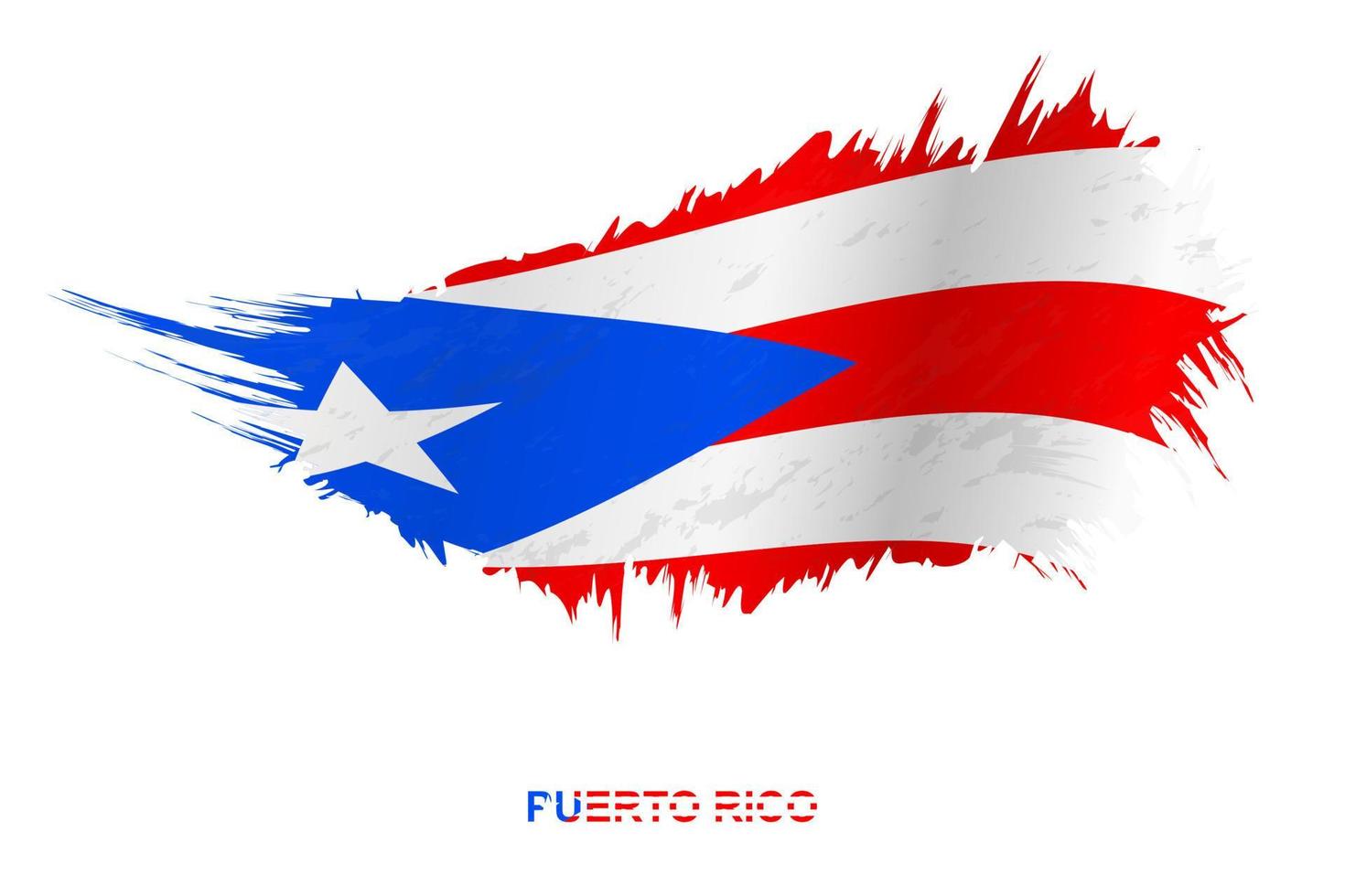 Flag of Puerto Rico in grunge style with waving effect. vector