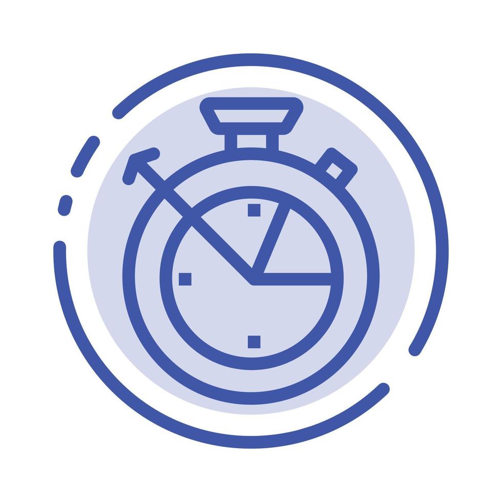 Measure Time Clock Data Science Blue Dotted Line Line Icon vector