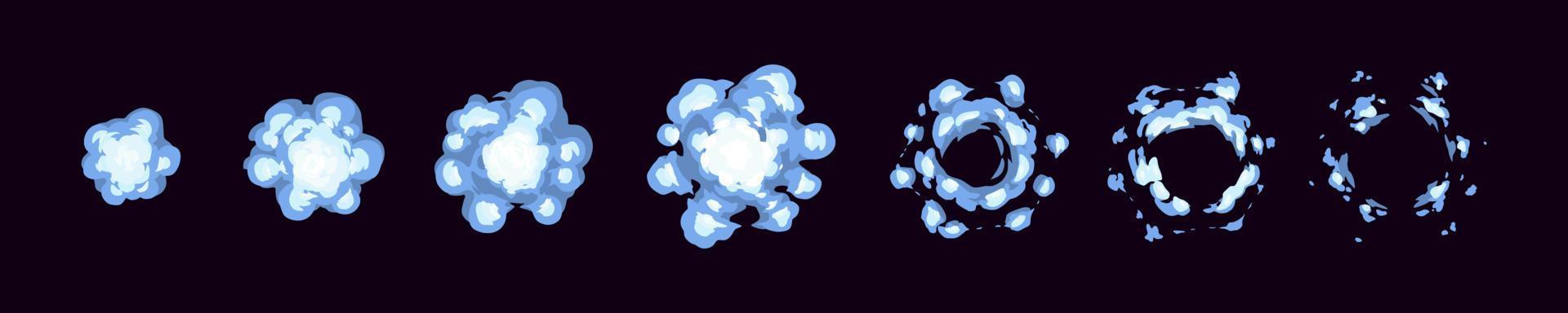 Smoke explode animation sprite sheet, vfx steam vector