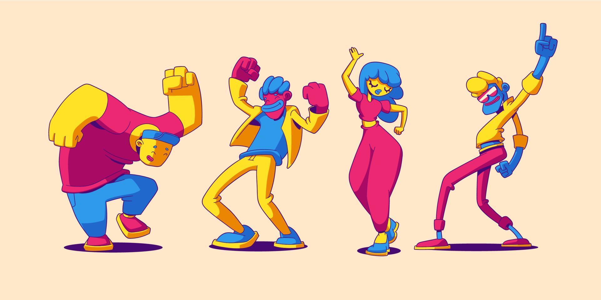 People dance and have fun on party, contemporary vector