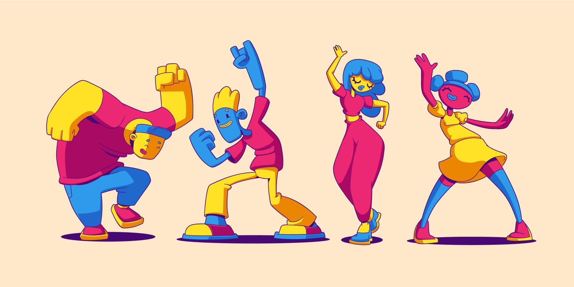 People dance and have fun on party, contemporary vector