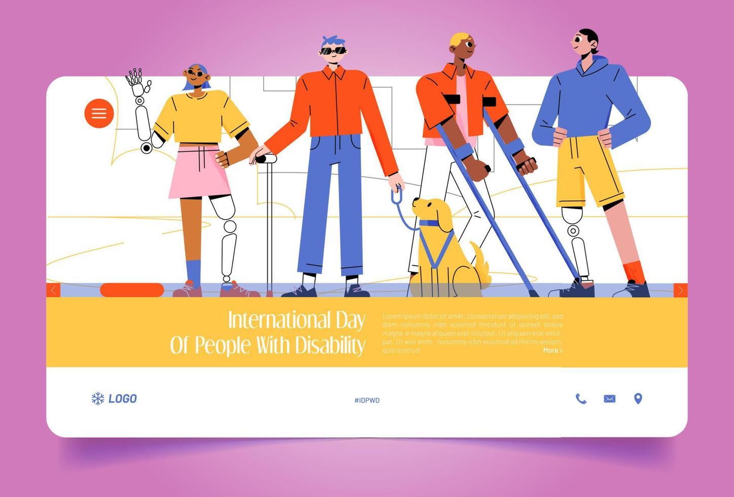 International day of people with disability banner vector