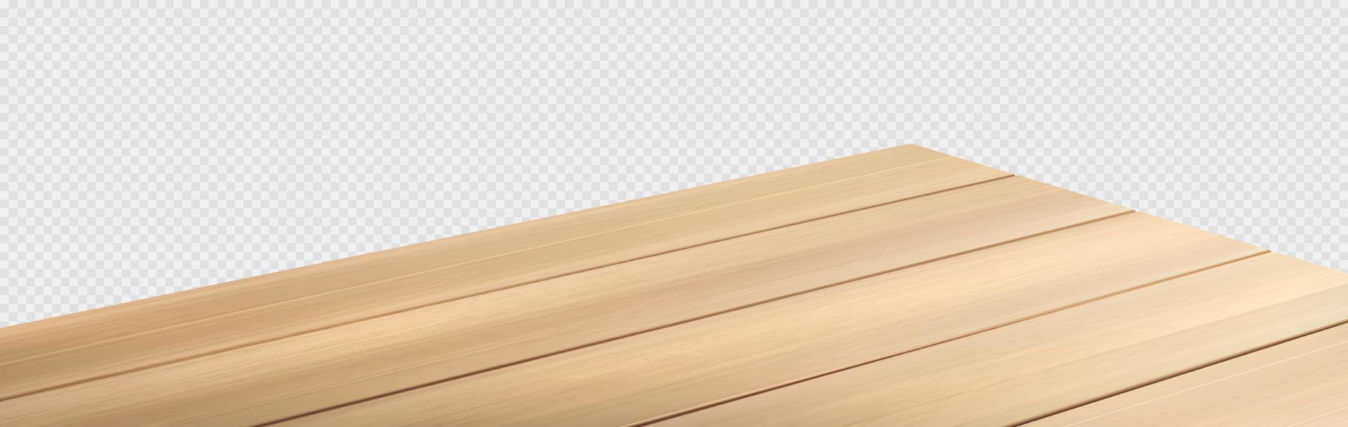 Dining wooden table top, corner perspective vector