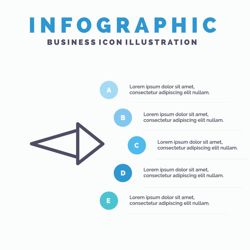 Arrow Right Next Line icon with 5 steps presentation infographics Background vector