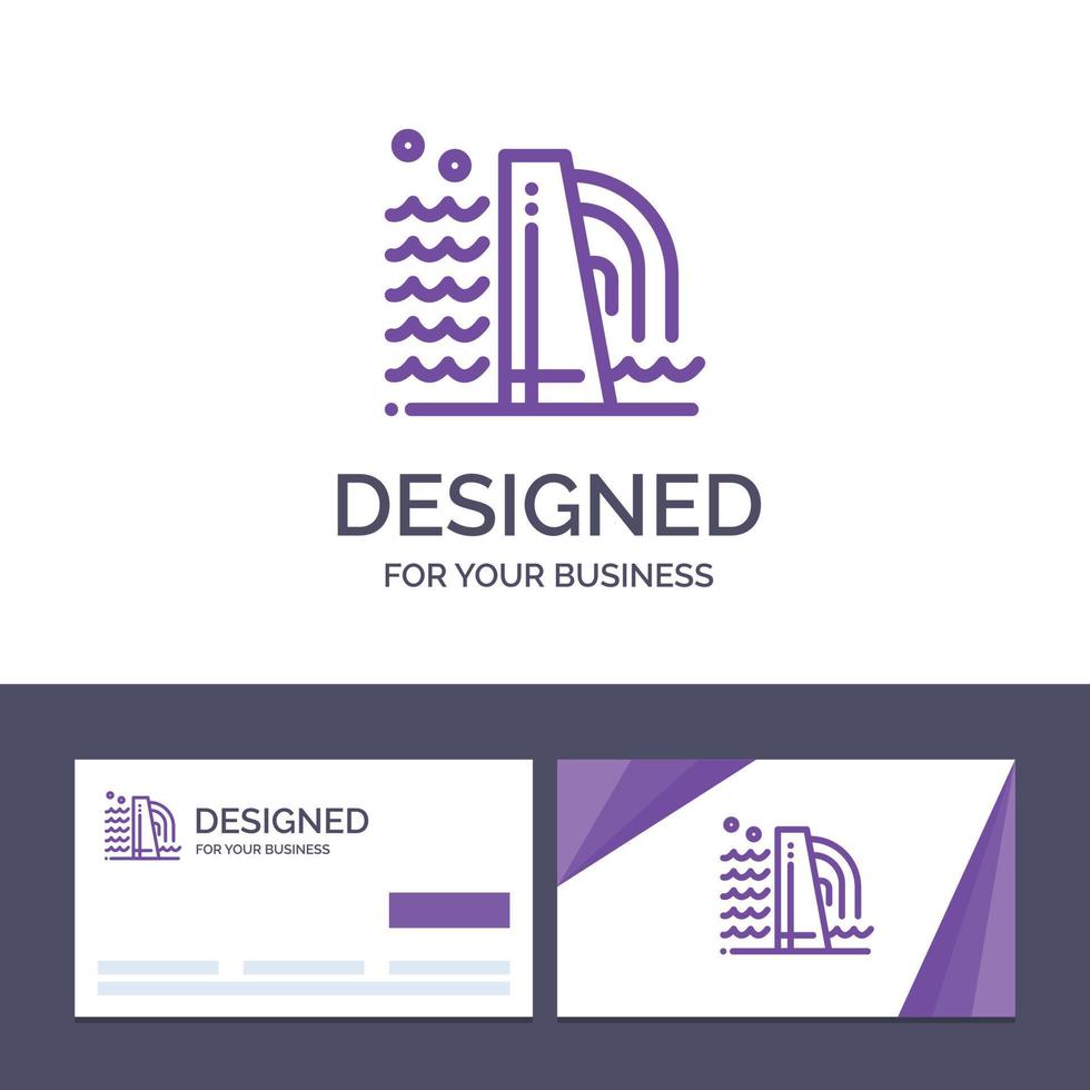 Creative Business Card and Logo template Building Construction Factory Industry Vector Illustration