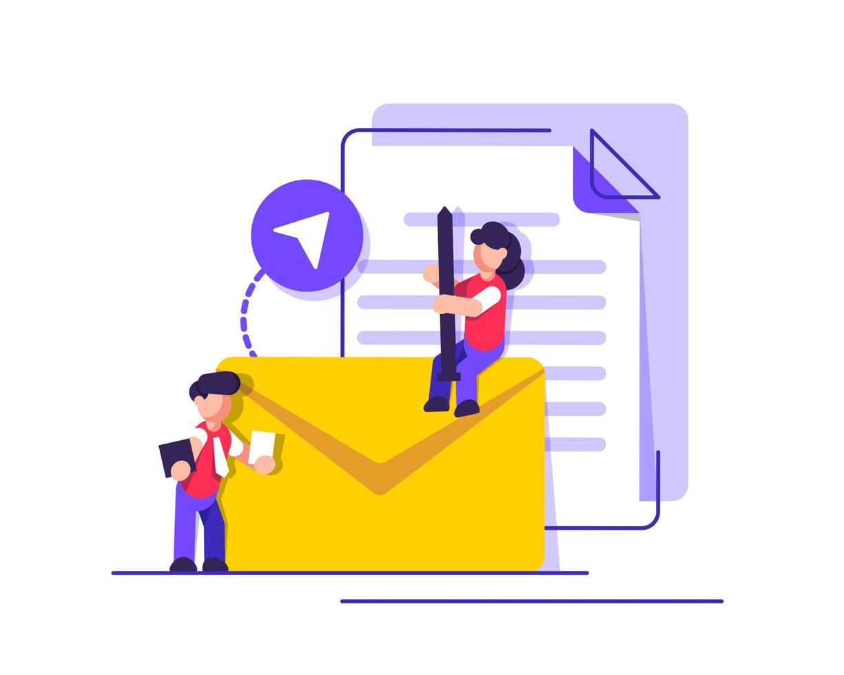 Email and messaging,Email marketing campaign,flat design icon vector illustration