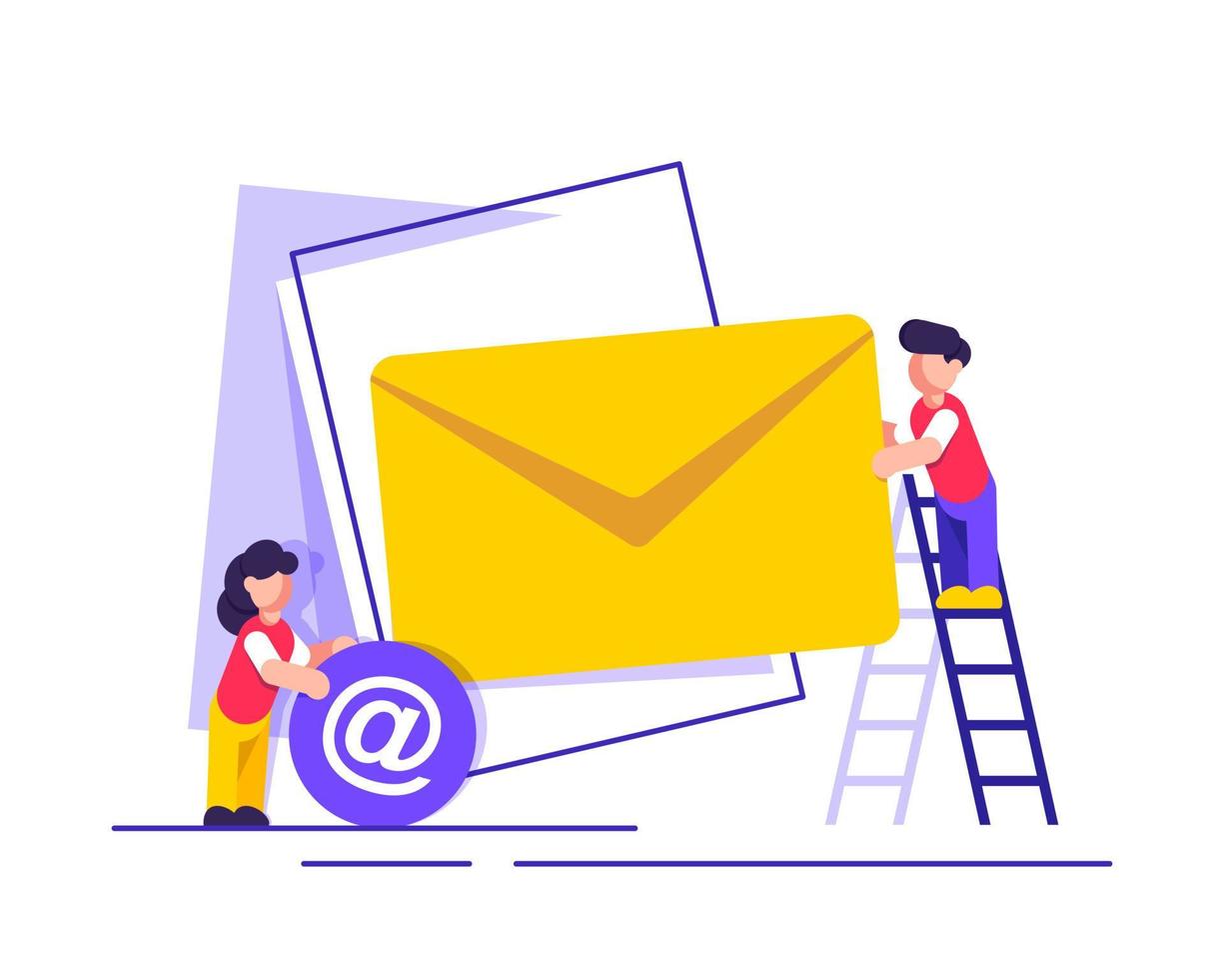 Email and messaging,Email marketing campaign,flat design icon vector illustration