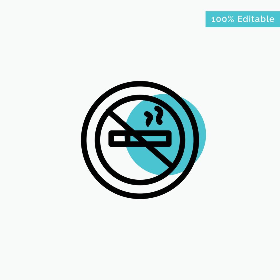No smoking Smoking No Hotel turquoise highlight circle point Vector icon