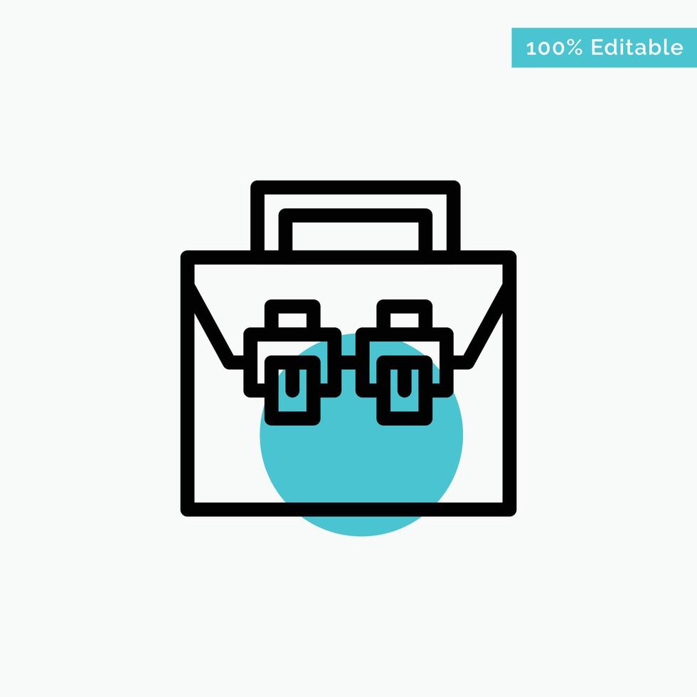 Bag Box Construction Material Toolkit turquoise highlight circle point Vector icon