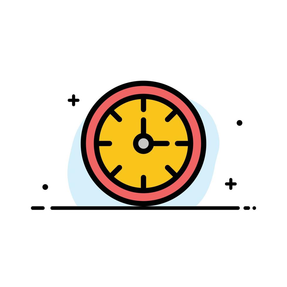 Alarm Clock Stopwatch Time  Business Flat Line Filled Icon Vector Banner Template