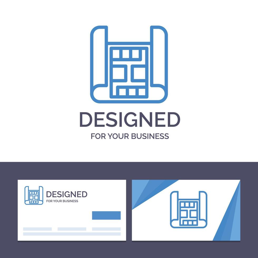 Creative Business Card and Logo template Map Construction Building Vector Illustration